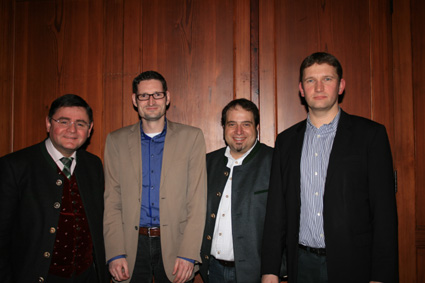 Auf dem Bild vlnr: Landrat Erwin Schneider, Christian Snoppek, Marcus Köhler und Dr. Tobias Windhorst. 